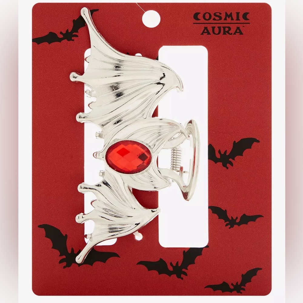 Cosmic Aura Bat Wing Red Gem Claw Hair Clip Hot Topic‎